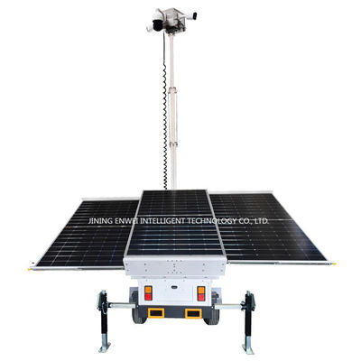 太陽光発電トレーラー 公共の安全のために 3*400W 太陽光パネル付きのCCTVカメラトレーラー