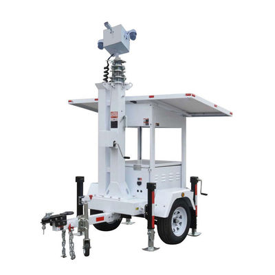 24/7 ソーラーセキュリティカメラ トレーラー 建設現場監視のための6m電動マスト