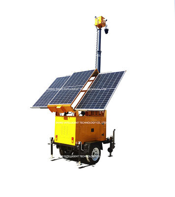 移動式太陽光発電カメラ Cctv トレーラー 設置式望遠鏡マスト 携帯式太陽光発電カメラ トレーラー 公共活動の監視用
