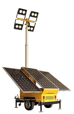 太陽光照明 トレーラー 設置 7 メートル 望遠鏡マスト 鉱山照明