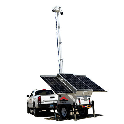 建設現場向け7m電動マスト付きソーラーセキュリティトレーラー
