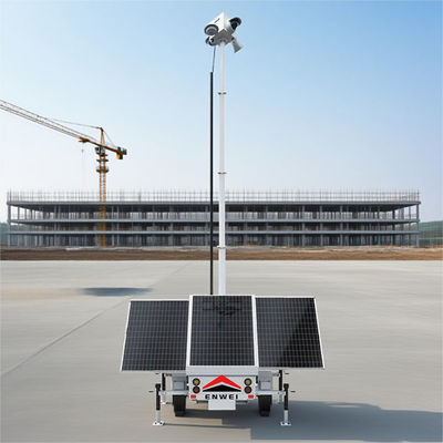 長いバッテリー寿命 太陽光パネル 建設現場監視用のカメラトレーラー