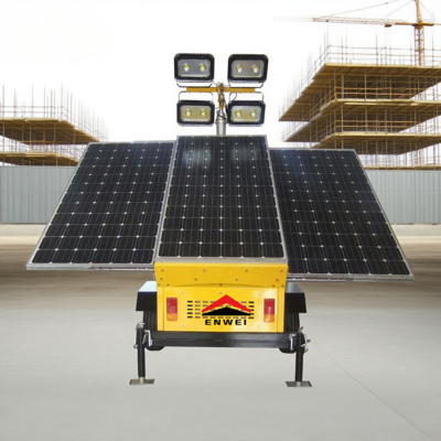 強力な環境適応性 化学公園照明のための太陽光発電のLED照明トレーラー