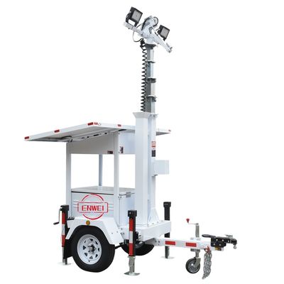 quality 倉庫用LEDライト付きCCTVタワー搭載モバイルセキュリティミニソーラートレーラー factory