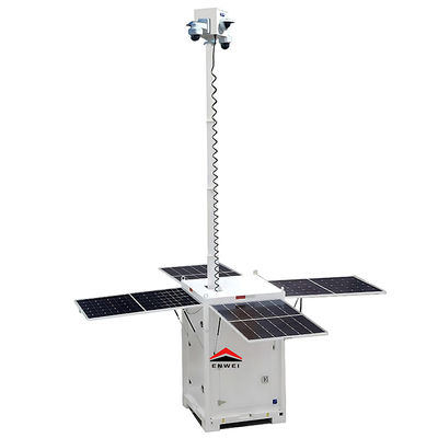 Solar Powered Mobile CCTV Surveillance Tower for Construction Site Monitoring