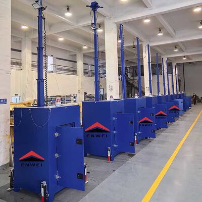 建設現場監視用高輝度ライト付き青色カスタマイズセキュリティカメラCCTVタワー