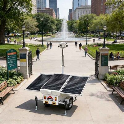 大型太陽光パネル 監視カメラ CCTV トレーラー 道路監視用の携帯太陽光カメラ トレーラー