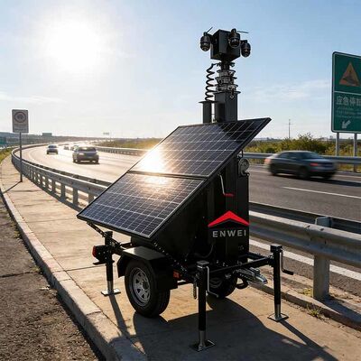 全面カバー ミニソーラーカメラ セキュリティ トレーラー ソーラー監視 トレーラー 産業公園監視