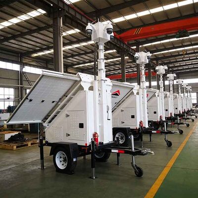 信頼性の高い構造 携帯太陽光パネル カメラ セキュリティ トレーラー 工場監視用のモバイル 太陽光カメラ トレーラー
